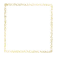 Gold square frame element with line border png.