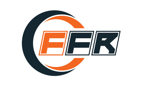 FFR three-letter circle logo design. custom font logo vector template | abstract logo | word mark logo | letter mark logo | business logo | minimalist logo | font logo |
