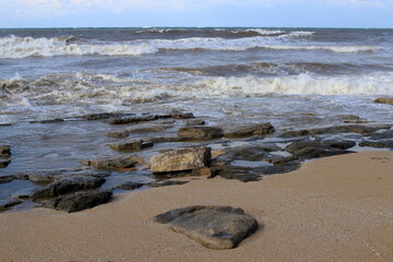 Coast of the Mediterranean Sea in northern Israel.