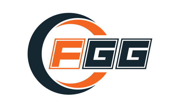 FGG three-letter circle logo design. custom font logo vector template | abstract logo | word mark logo | letter mark logo | business logo | minimalist logo | font logo |