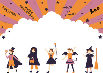 Obraz premium ハロウィンを楽しむ子供達