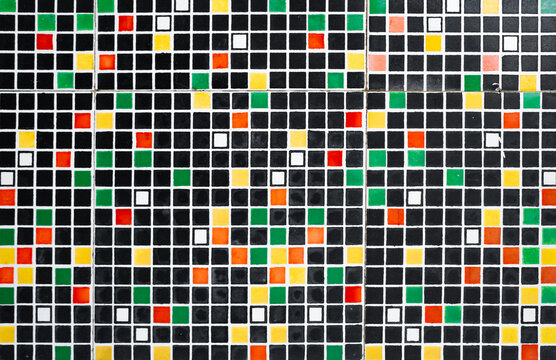 Decorative colorful stone tile mosaic wall pattern