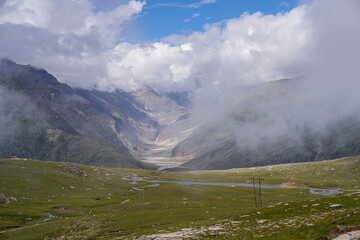 landscape with lake and clouds in Manali India