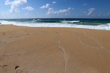 Coast of the Mediterranean Sea in northern Israel.