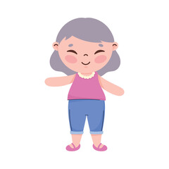 happy korean grandmother standing