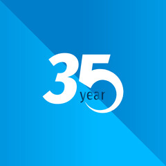 35 Year Anniversary Celebration Vector Template Design Illustration