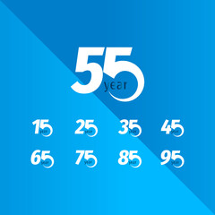 55 Year Anniversary Celebration Vector Template Design Illustration