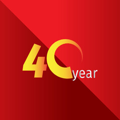 40 Year Anniversary Celebration Vector Template Design Illustration