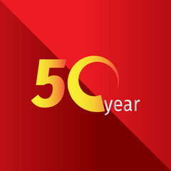 50 Year Anniversary Celebration Vector Template Design Illustration