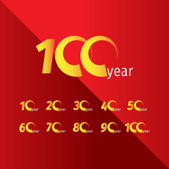 100 Year Anniversary Celebration Vector Template Design Illustration