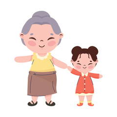korean grandmother and granddaughter