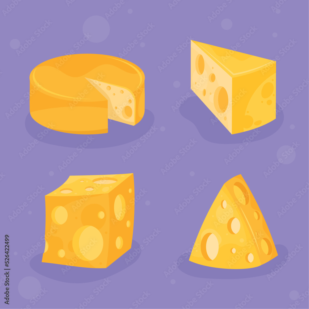 Canvas Prints four cheeses types icons