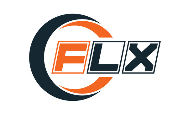 FLX three-letter circle logo design. custom font logo vector template | abstract logo | word mark logo | letter mark logo | business logo | minimalist logo | font logo |