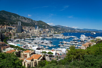 The view of the harbor of Monaco