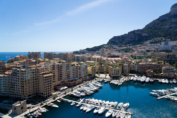 Fototapeta na wymiar The view of the harbor of Monaco