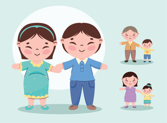 six korean family members