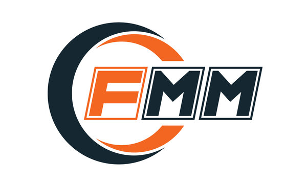 FMM three-letter circle logo design. custom font logo vector template | abstract logo | word mark logo | letter mark logo | business logo | minimalist logo | font logo |
