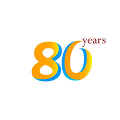 80 Year Anniversary Celebration Vector Template Design Illustration