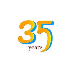35 Year Anniversary Celebration Vector Template Design Illustration