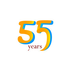55 Year Anniversary Celebration Vector Template Design Illustration