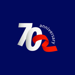 70 Year Anniversary Celebration Vector Template Design Illustration