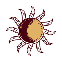 sun and crescent moon