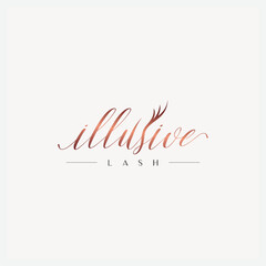 handwritten signature logo lash for cosmetic beauty business