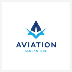 Fototapeta premium star aviation logo letter a for business