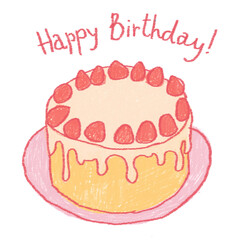 Birthday cake with strawberries