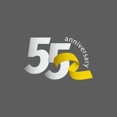 55 Year Anniversary Celebration Vector Template Design Illustration