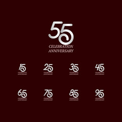 55 Year Anniversary Celebration Vector Template Design Illustration