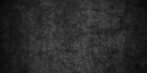 Dark black grunge textured concrete background. Panorama dark grey black slate background or texture. Vector black concrete texture. Stone wall background.	
