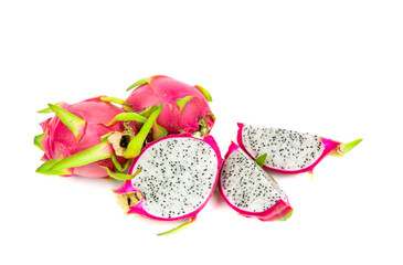 Healthy Dragon fruit isolated on white background