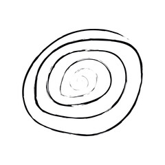 Doodle cosmos illustration in childish style. Hand drawn abstract space spiral. Black and white.