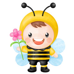 Baby Honey Bee Watercolor Clipart