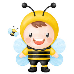 Baby Honey Bee Watercolor Clipart