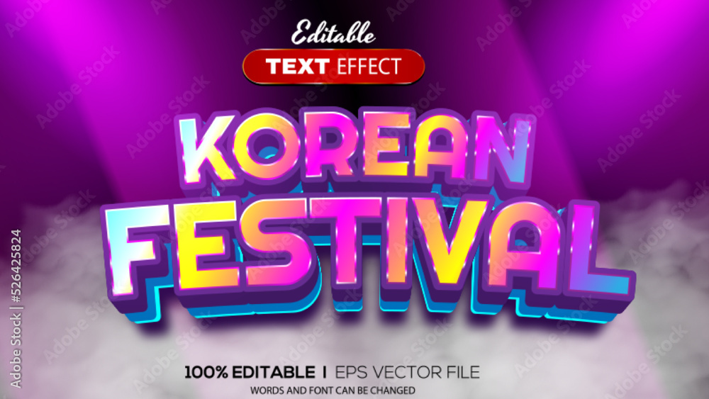 Poster 3d korean text effect - editable text effect