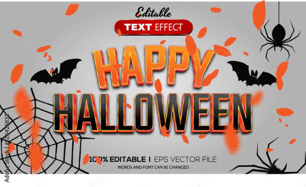 Poster 3d halloween text effect - editable text effect