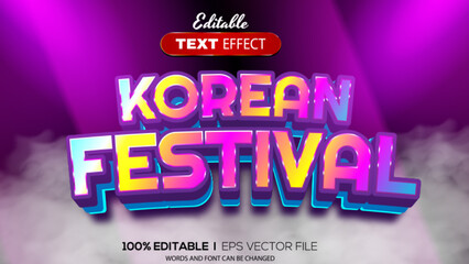 3D korean text effect - Editable text effect