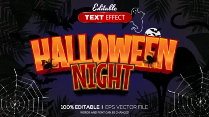 Fototapeten 3D halloween text effect - Editable text effect © Ardhy