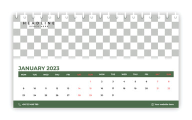 2023 years vector simple layout desk Calendar