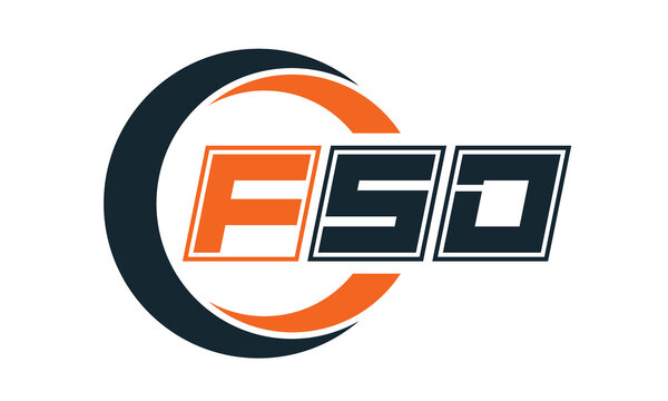 FSD three-letter circle logo design. custom font logo vector template | abstract logo | word mark logo | letter mark logo | business logo | minimalist logo | font logo |