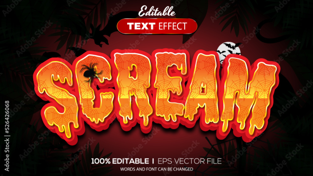 Poster 3d halloween text effect - editable text effect