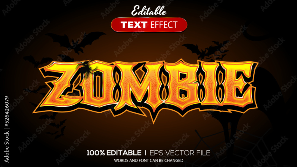 Poster 3d halloween text effect - editable text effect