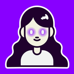 Cute Kuntilanak - Indonesian Ghost Vector Illustration