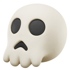 Fototapeta premium 3d Skull Head Icon Halloween Illustration