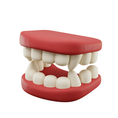 3d Vampire Teeth Icon Halloween Illustration