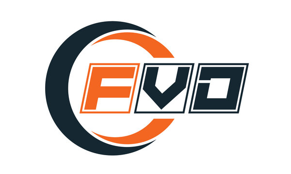 FVD three-letter circle logo design. custom font logo vector template | abstract logo | word mark logo | letter mark logo | business logo | minimalist logo | font logo |