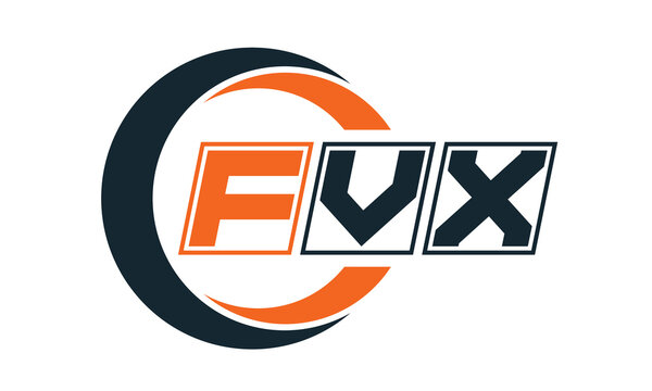 FVX three-letter circle logo design. custom font logo vector template | abstract logo | word mark logo | letter mark logo | business logo | minimalist logo | font logo |