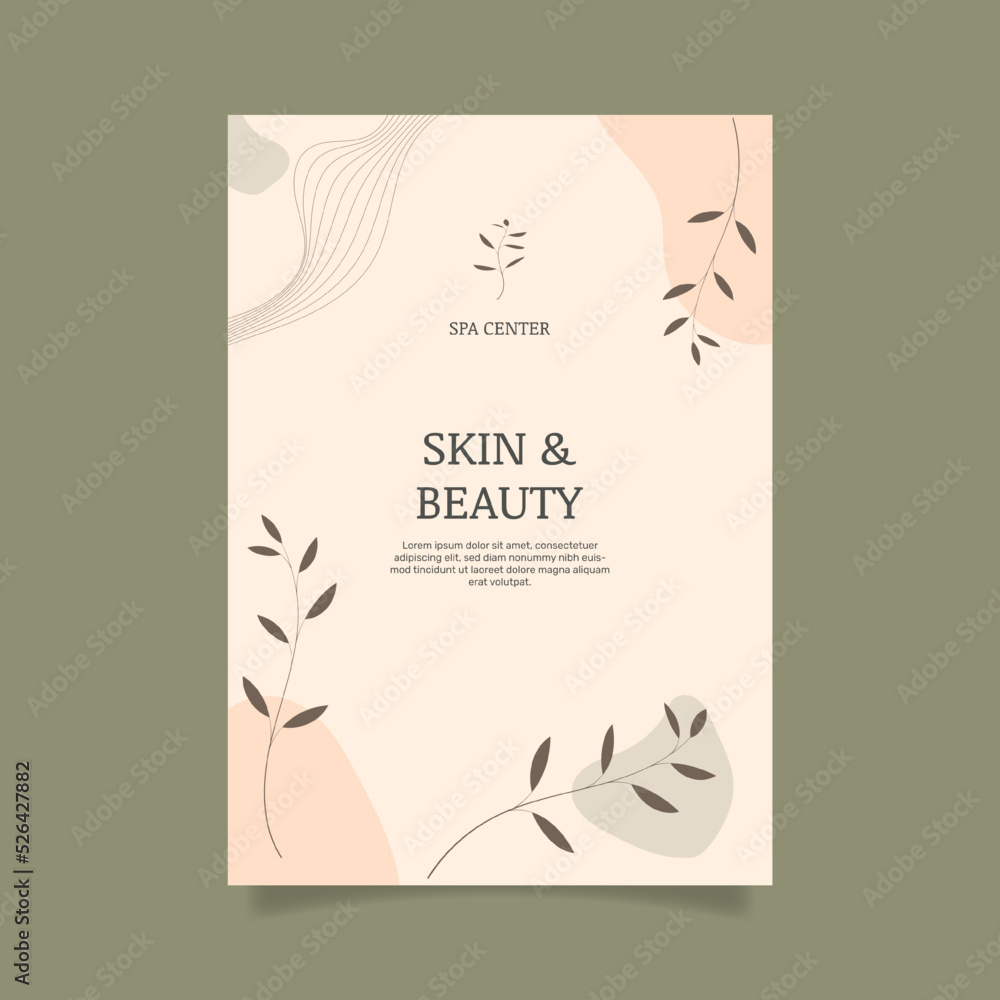 Wall mural flat beauty spa boho poster template. - vector.